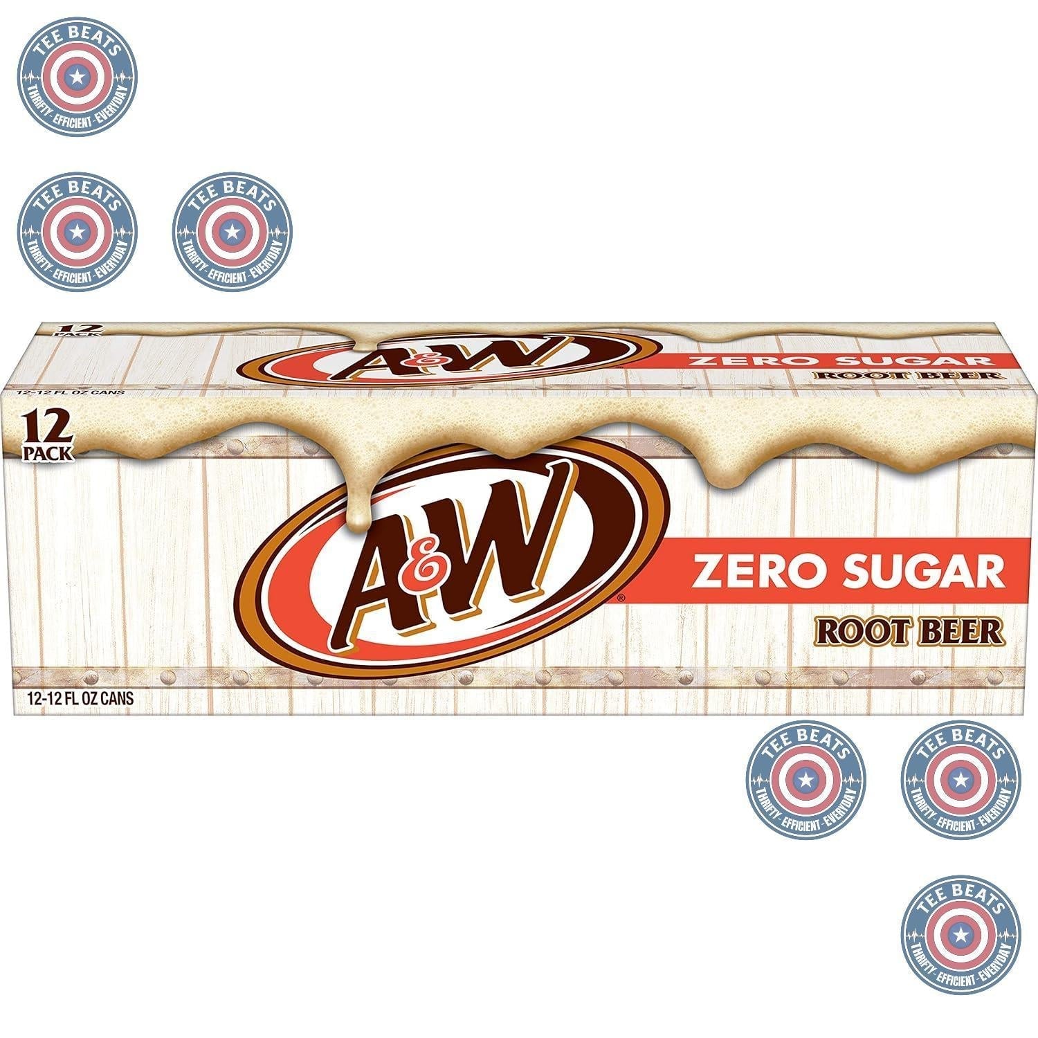 A&W Zero Sugar Root Beer Soda, 12 fl oz cans (12 pack) – Vintage-Inspired Father's Day and Holiday Gift for American Soda Fans