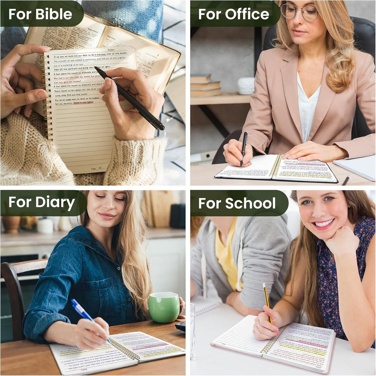 A5 Lined Hardcover Spiral Journal – Understated Notebook for Less-is-More Desk Aesthetic and Daily Journaling