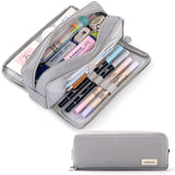 CICIMELON Durable Pencil Organizer for Grade School Students – Scratch-Resistant 3-Section Pouch