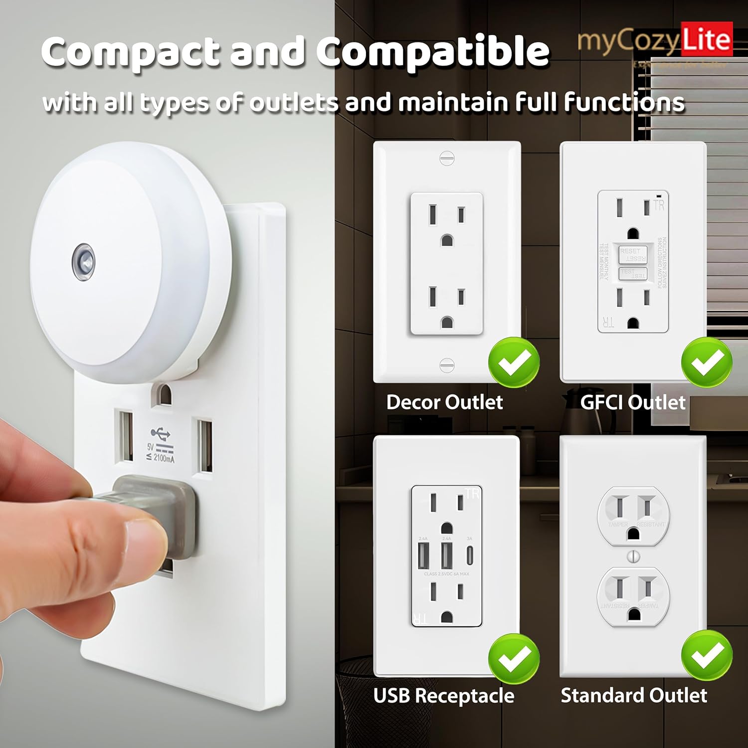 abs plastic construction with e26-compatible plug base, sold as a 2-pack