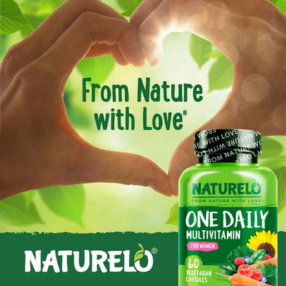 NATURELO Women's Multivitamin with D3, K2 and Zinc, Transparent Formula for Daily Support