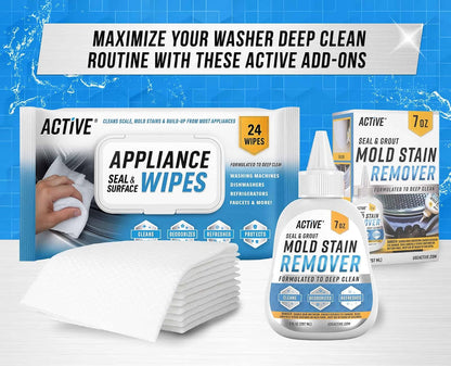 ACTIVE Pet Laundry Machine Cleaner – Fragrance-Free Descaler for HE Washers Supporting Mindful, Health-First Homes, 24-Tablet Supply