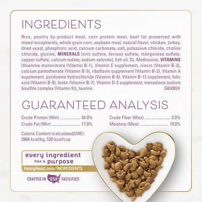 added vitamins, minerals, and taurine for feline health support