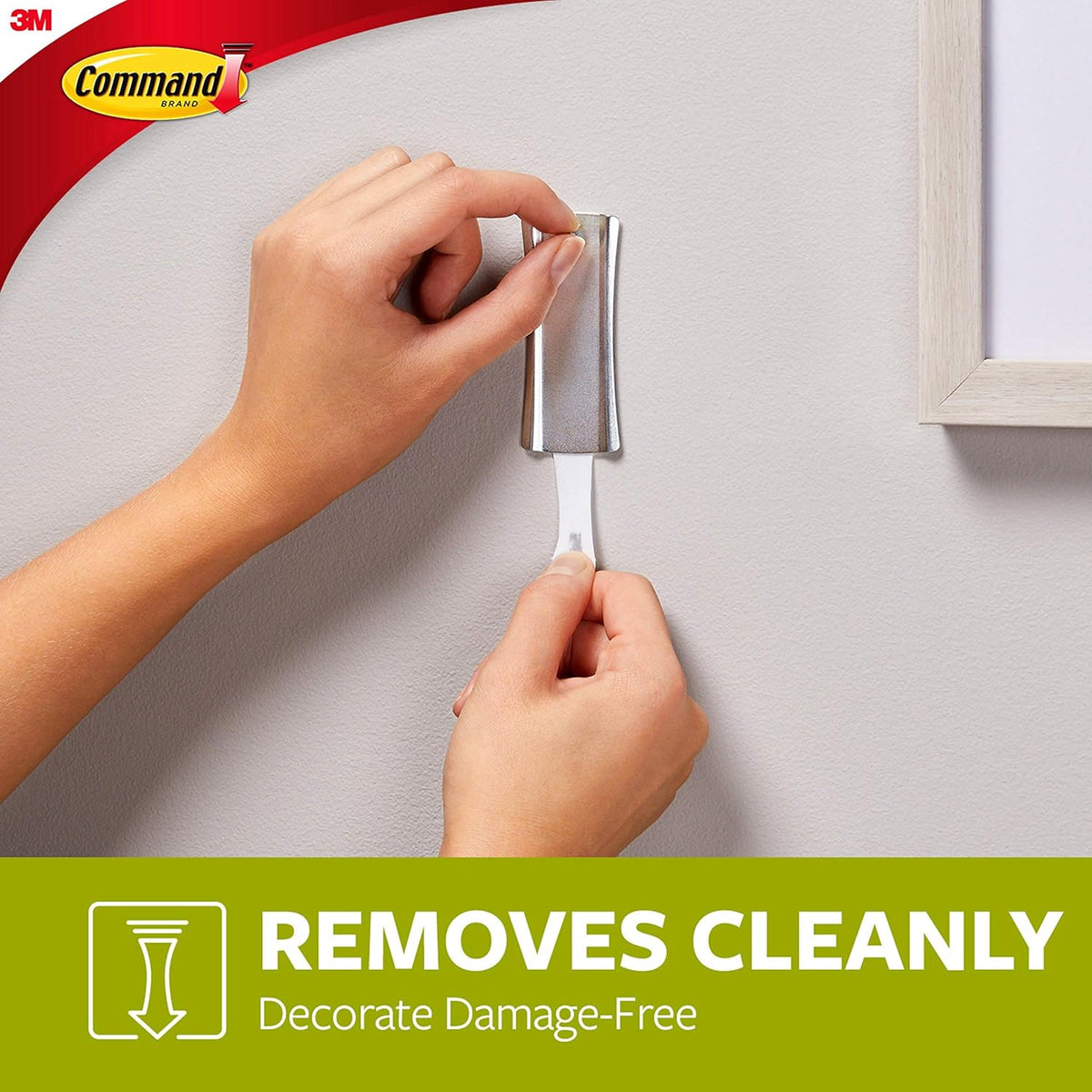 adheres to painted walls, smooth ceilings, finished wood, glass, tile, and metal