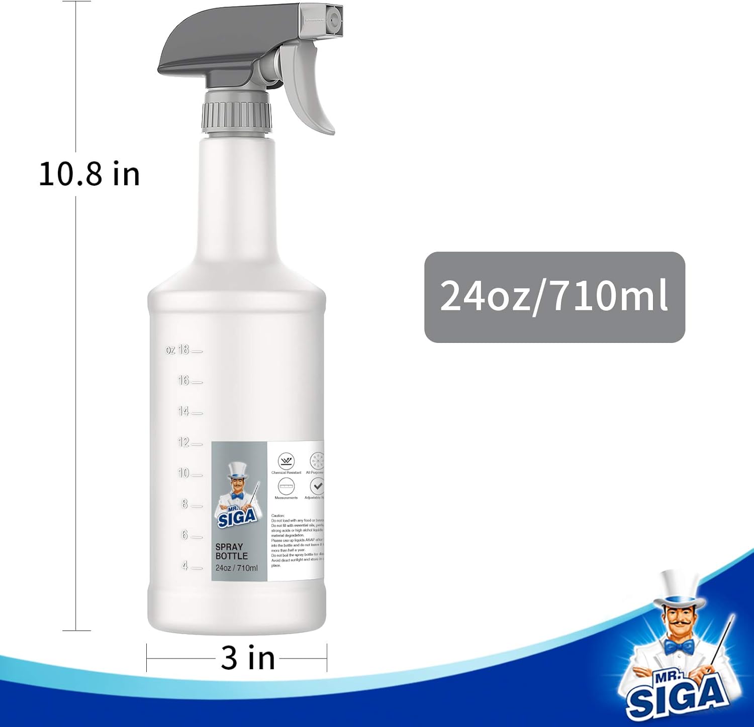 adjustable leak-proof nozzle with mist, stream, and off settings (tested 50,000+ sprays)