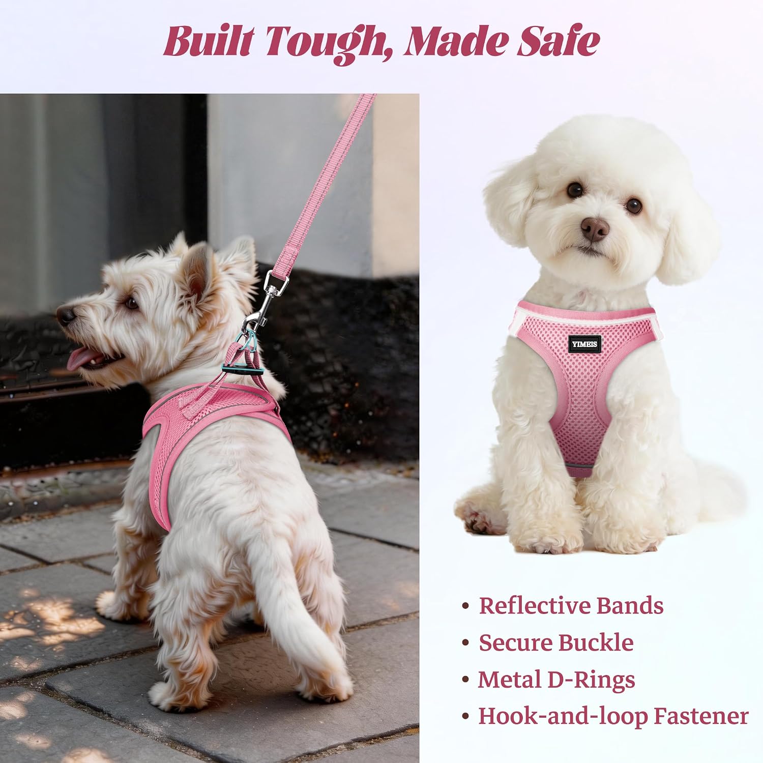adjustable straps to fit neck girth 9.5-10 in and chest girth 11-12.5 in (x-small variant)