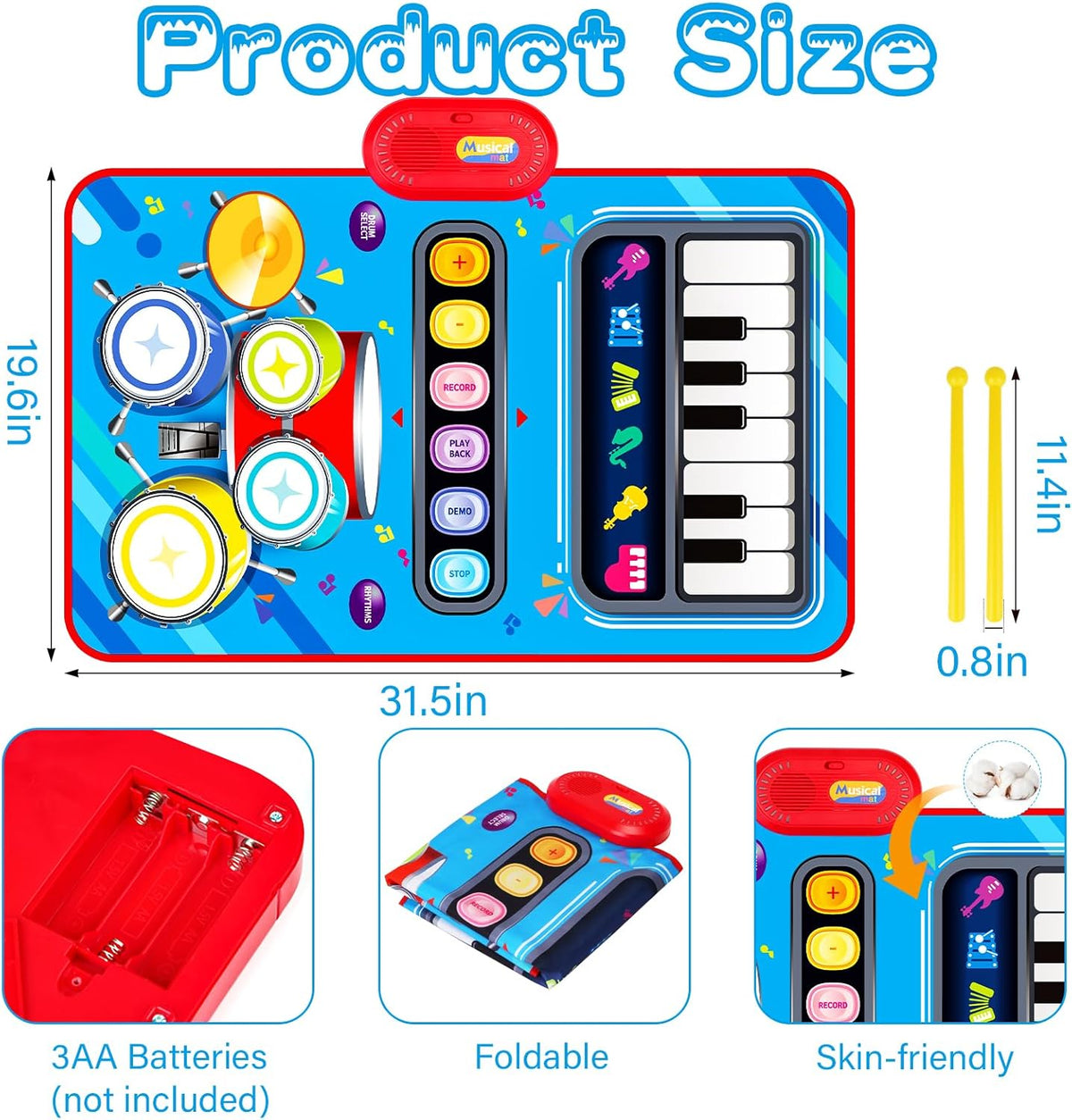 adjustable volume control with clear music sounds to protect toddler hearing