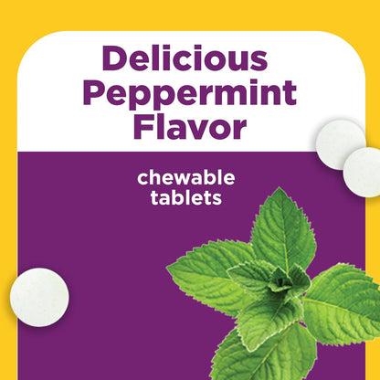 adult dosage is one chewable tablet with each meal, three times daily