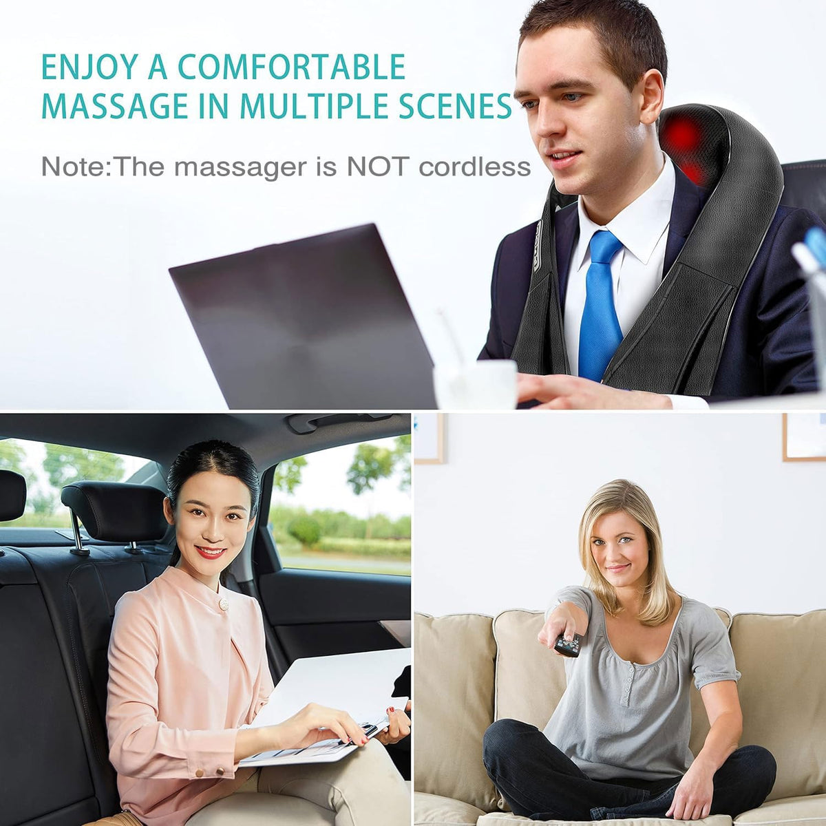 AERLANG Shiatsu Neck and Shoulder Massager with Heat – Housewarming and Birthday Present for Parents, Corded Massage Cushion for Living Room