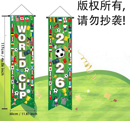 AhfuLife World Soccer Cup 2026 Hanging Couplet Set Thoughtful Housewarming and Holiday Gift for Sports Loving Hosts (Style 2)