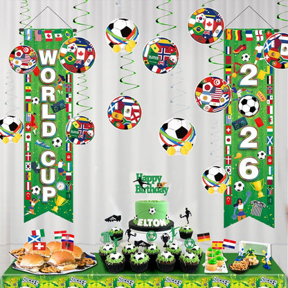 AhfuLife World Soccer Cup 2026 Hanging Couplet Set Thoughtful Housewarming and Holiday Gift for Sports Loving Hosts (Style 2)
