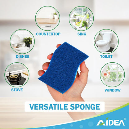 AIDEA Dual-Sided Scouring Sponge – Safe Cleaning Pads for Non-Stick Pans and Family Dishes