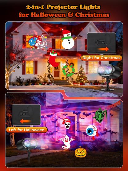 AIMENGME Smoke-Free Holiday Decor – LED Projector with Auto Timer and No Fire Risk