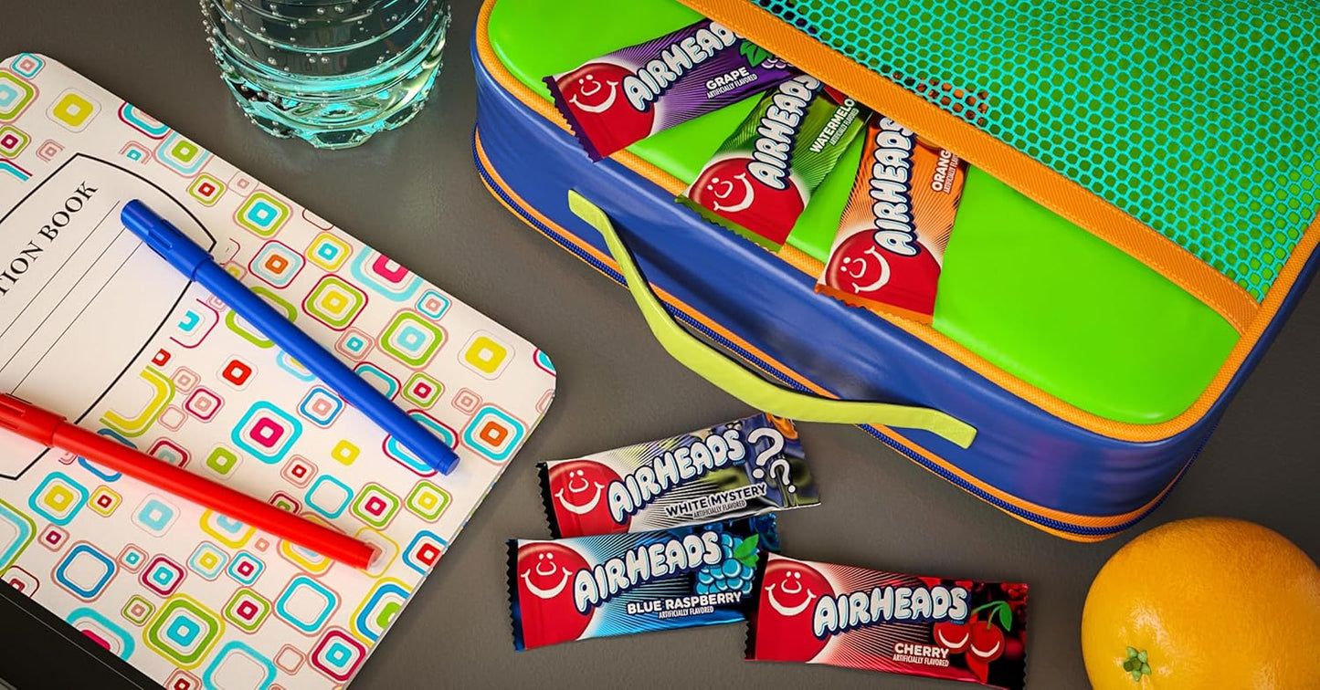 Airheads Sour Individually Wrapped Bars – Portable Trick-or-Treat Candy for Outdoor Halloween Bowls and Porches