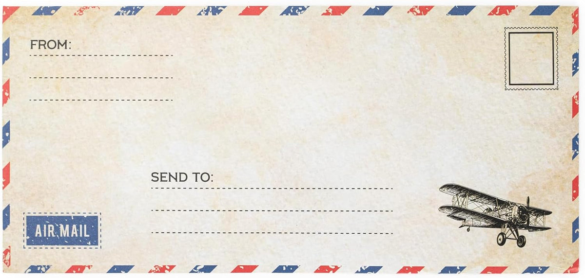 Airmail Letter Set – Grandparent Gift Set for Kids to Write to Grandma and Grandpa, Kid Friendly Stationery