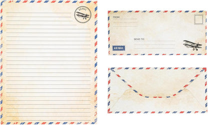 Airmail Letter Set – Grandparent Gift Set for Kids to Write to Grandma and Grandpa, Kid Friendly Stationery