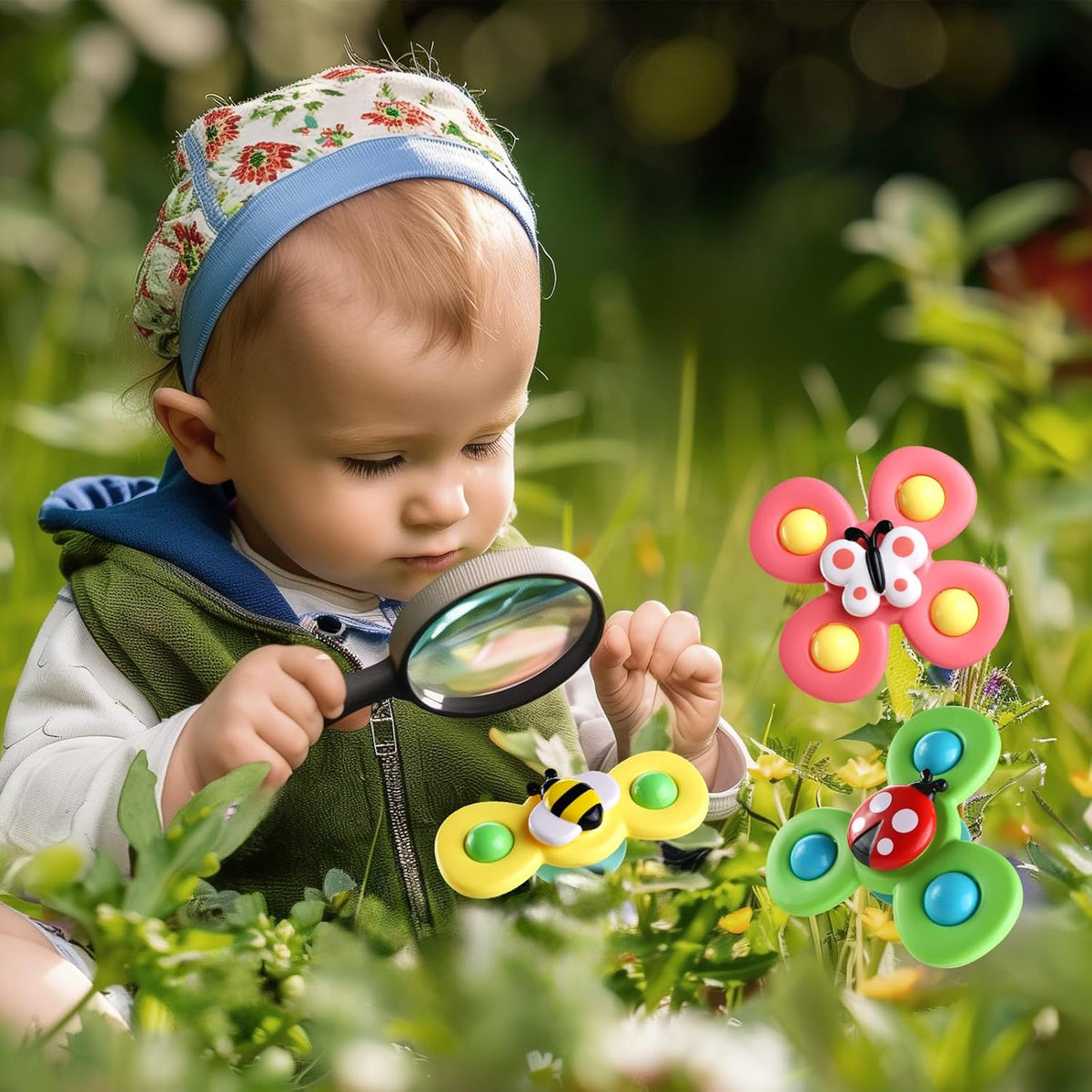 ALASOU 3PCS Spinning Toy – On-the-Go Entertainment for 1-3 Year Olds at Patios and Outdoor Dining
