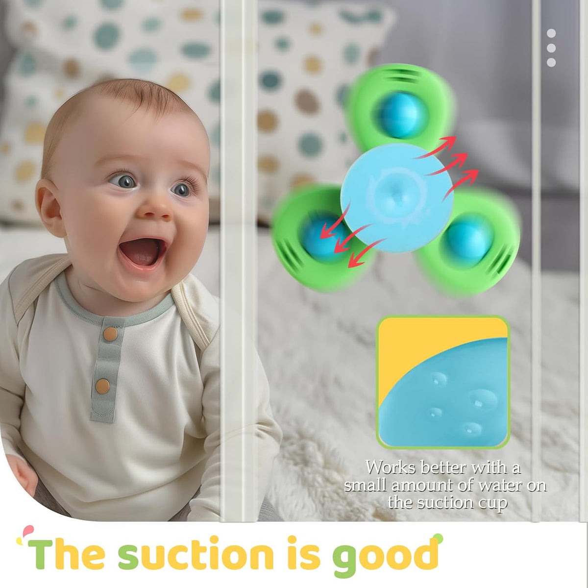 ALASOU 3PCS Spinning Toy – On-the-Go Entertainment for 1-3 Year Olds at Patios and Outdoor Dining