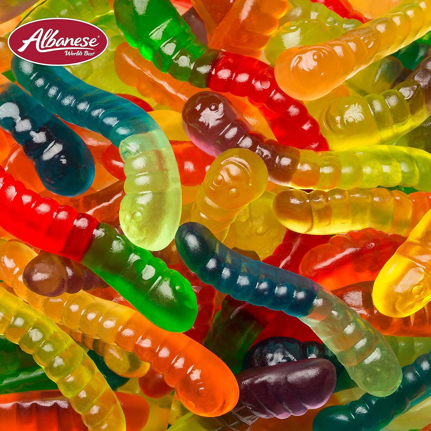 Albanese Assorted Mini Gummi Worms – Road Trip Treat for Long Drives, 12 Flavor 36oz Family Bag