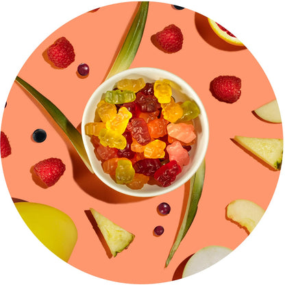 Albanese Exotic Fruits Gummy Bears for Kids' Birthday Parties – 25oz Resealable Classroom Snack Bag, 8 Real Fruit Flavors