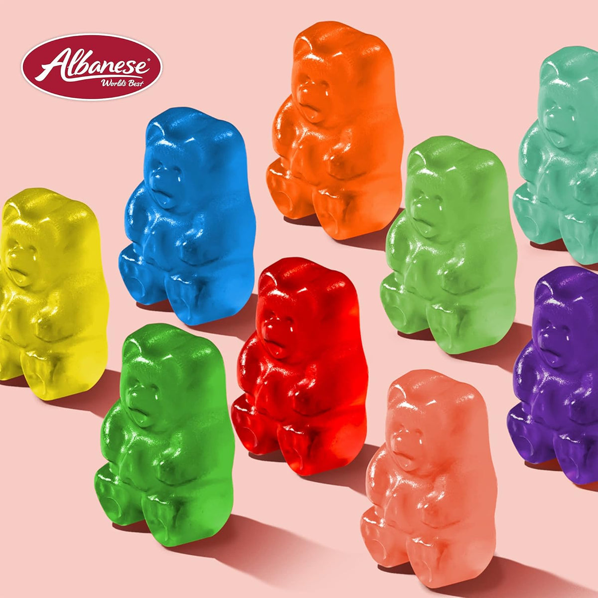Albanese World's Best Gummi Bears Family Size – Durable Outdoor Snack for Picnics, Hiking Packs, and Beach Days