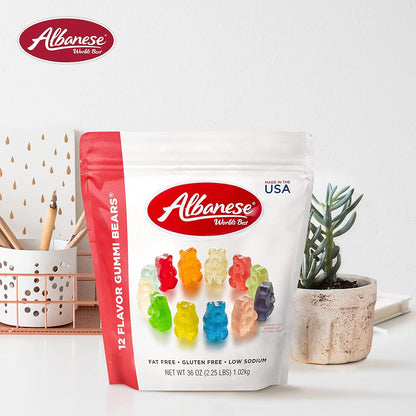 Albanese World's Best Gummi Bears Family Size – Durable Outdoor Snack for Picnics, Hiking Packs, and Beach Days