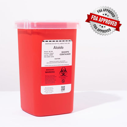 Alcedo Needle Disposal Container 1 Quart – Multi-Pack Sharps Bin for Travel Bags and Home Storage