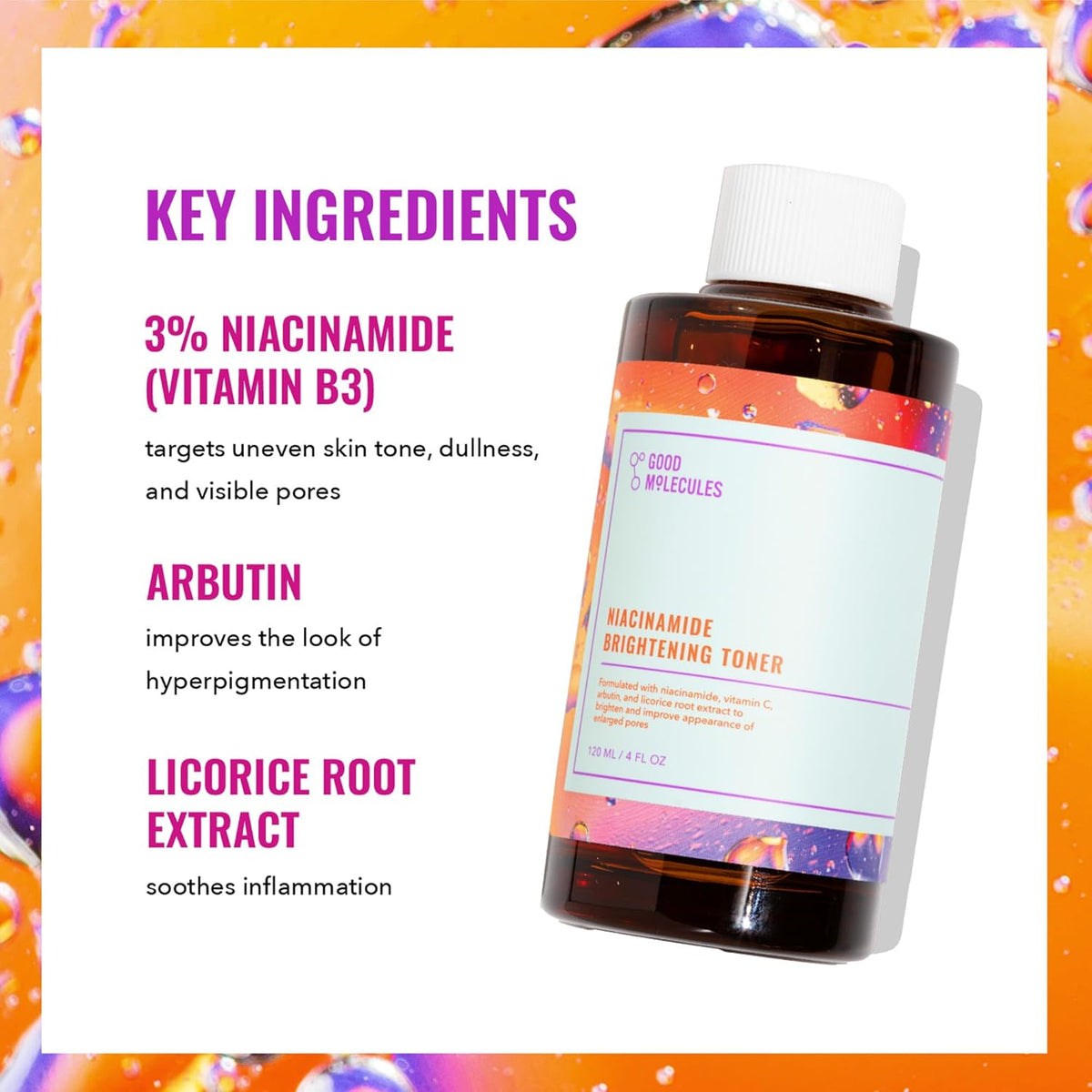 alcohol-free, fragrance-free liquid toner formula