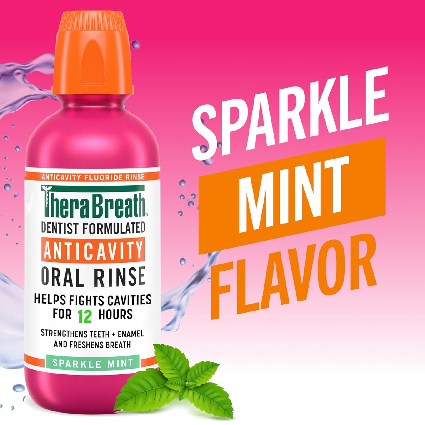 alcohol-free, non-burning sparkle mint flavored base