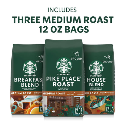 all featured coffees are medium roast and ground for convenient brewing