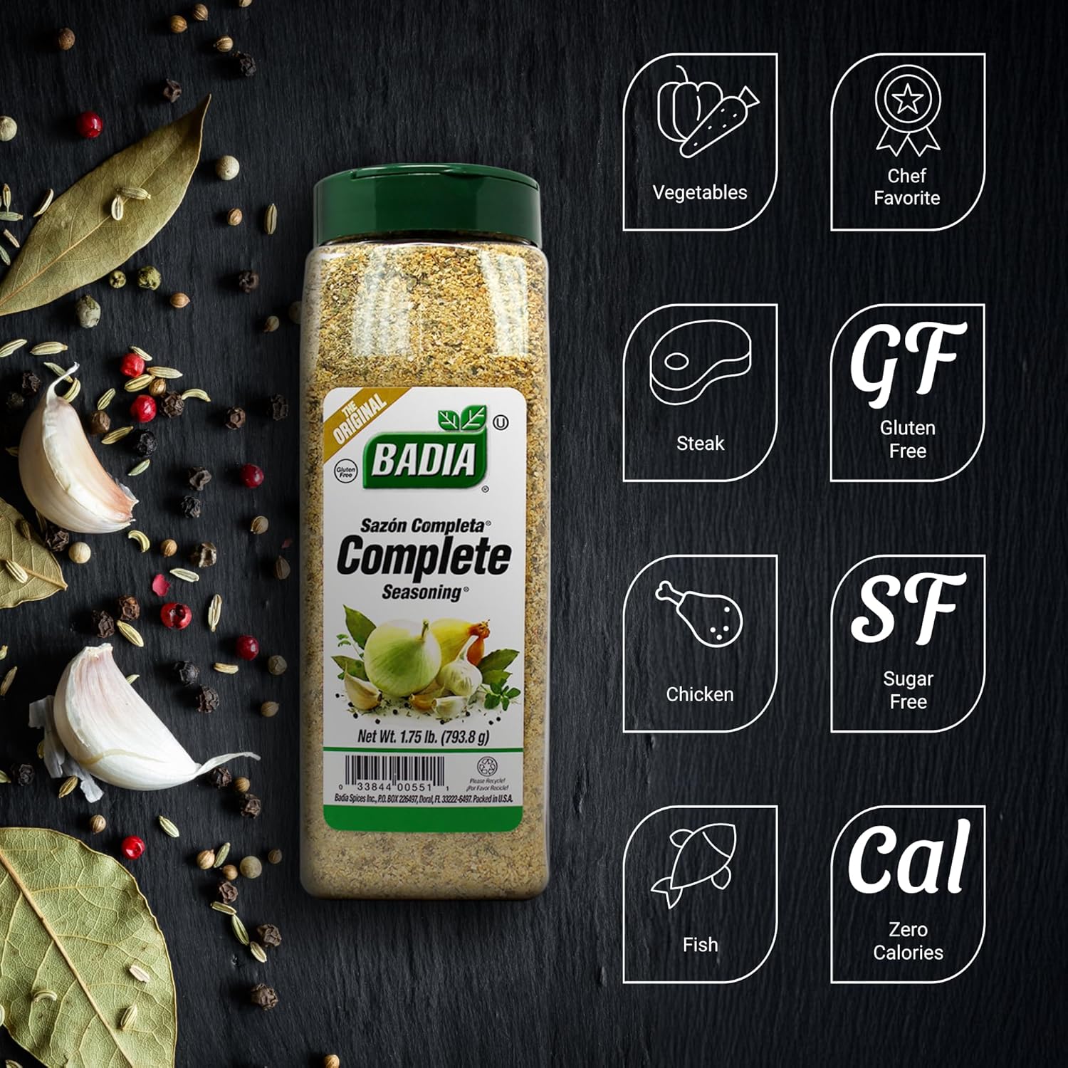 all-purpose blend of garlic, onion, salt, pepper, herbs, and spices