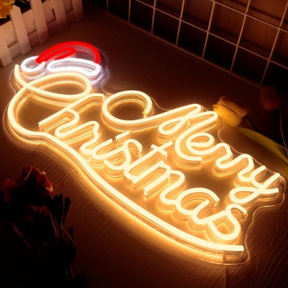 Allball Merry Christmas LED Wall Sign – Worry Free Festive Lighting for Bedroom and Living Room, Flameless Design
