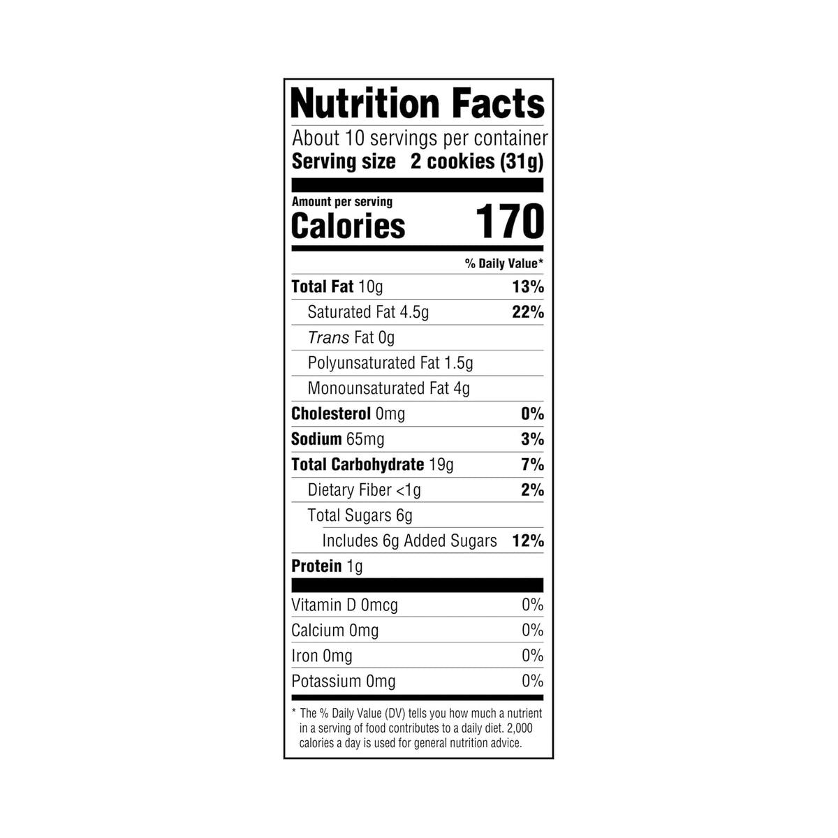 allergen statement identifies pecans, milk, wheat, and soy, with possible egg, macadamia nut, and peanut cross-contact