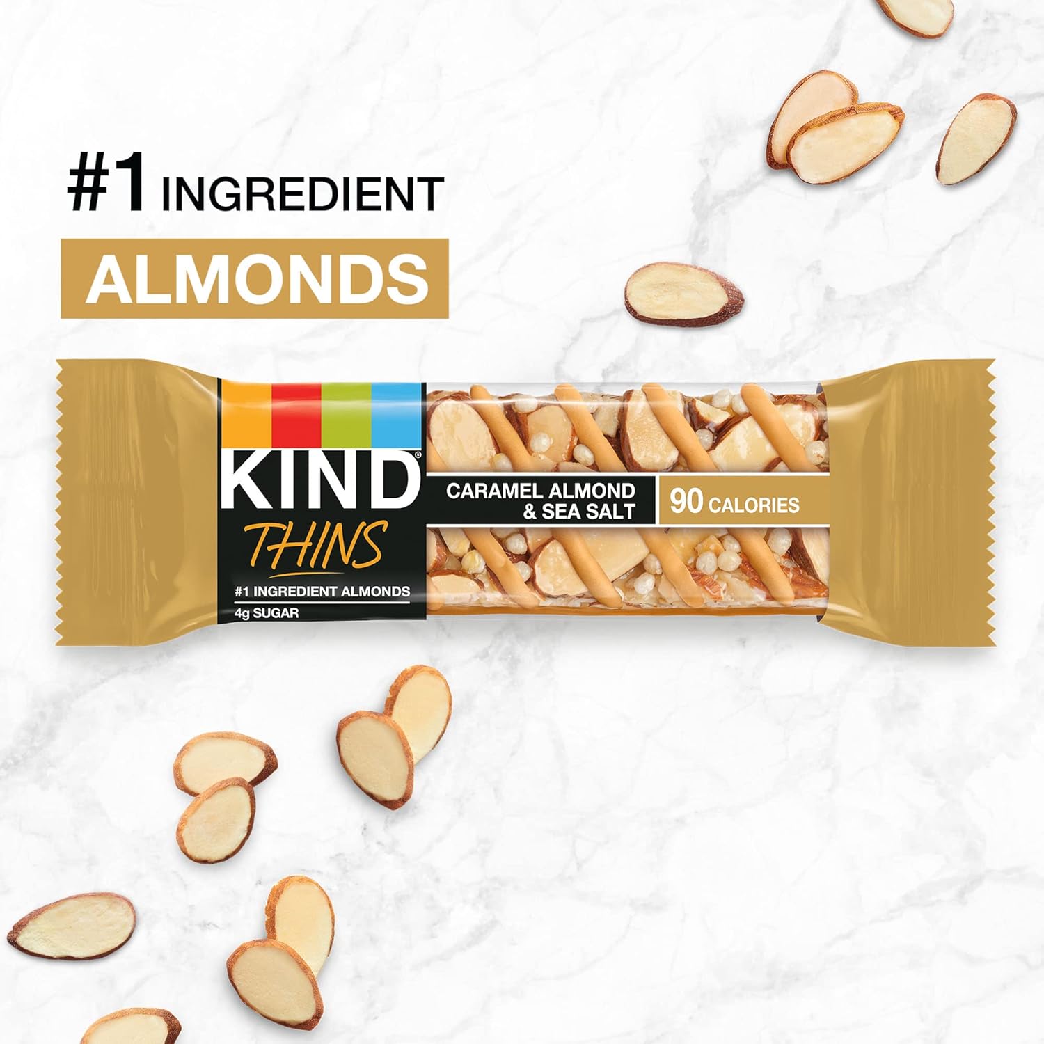 almonds as the #1 ingredient, with peanuts and chicory root fiber