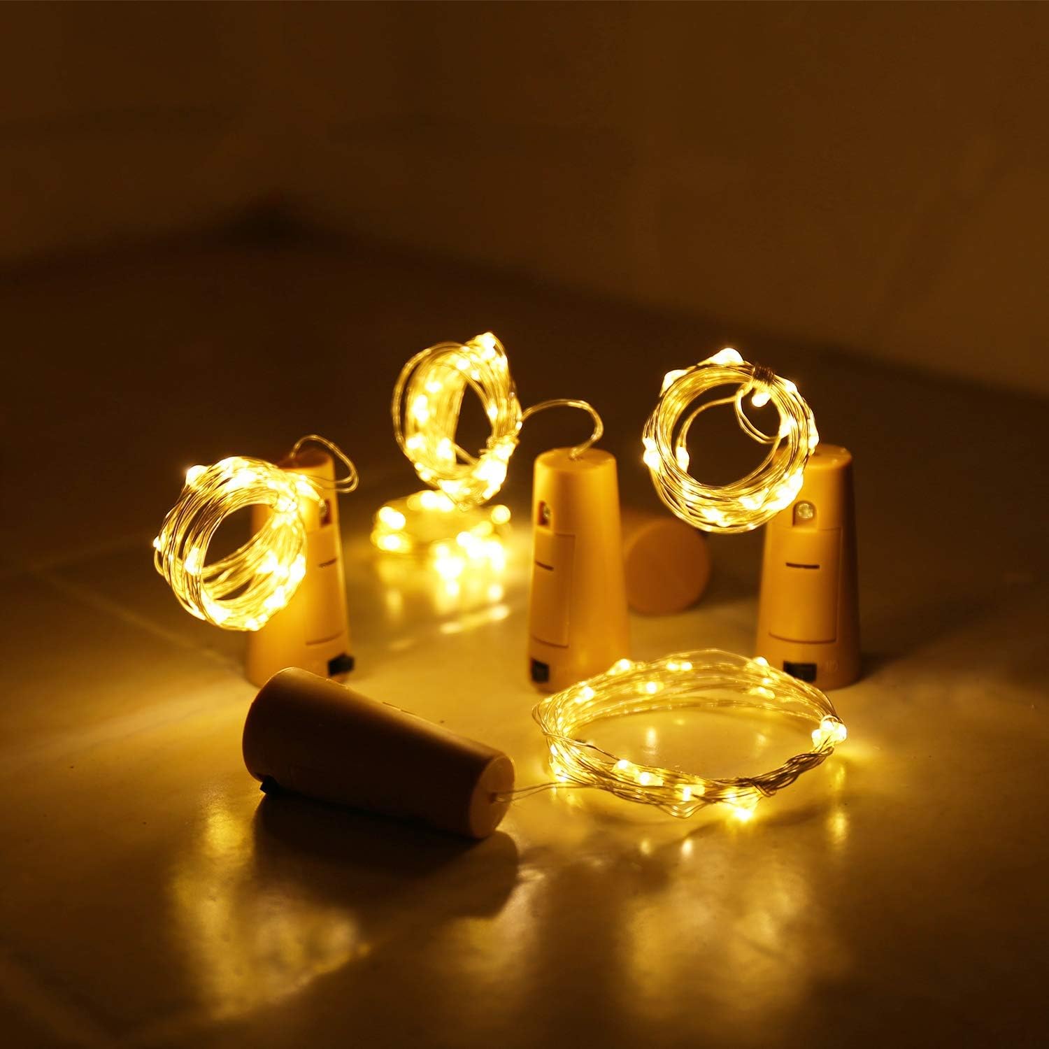 Aluan Mini Fairy Lights for Empty Bottles 10 Pack – Soft Warm Accent Lighting for Bedroom, Kitchen Counter and Entryway