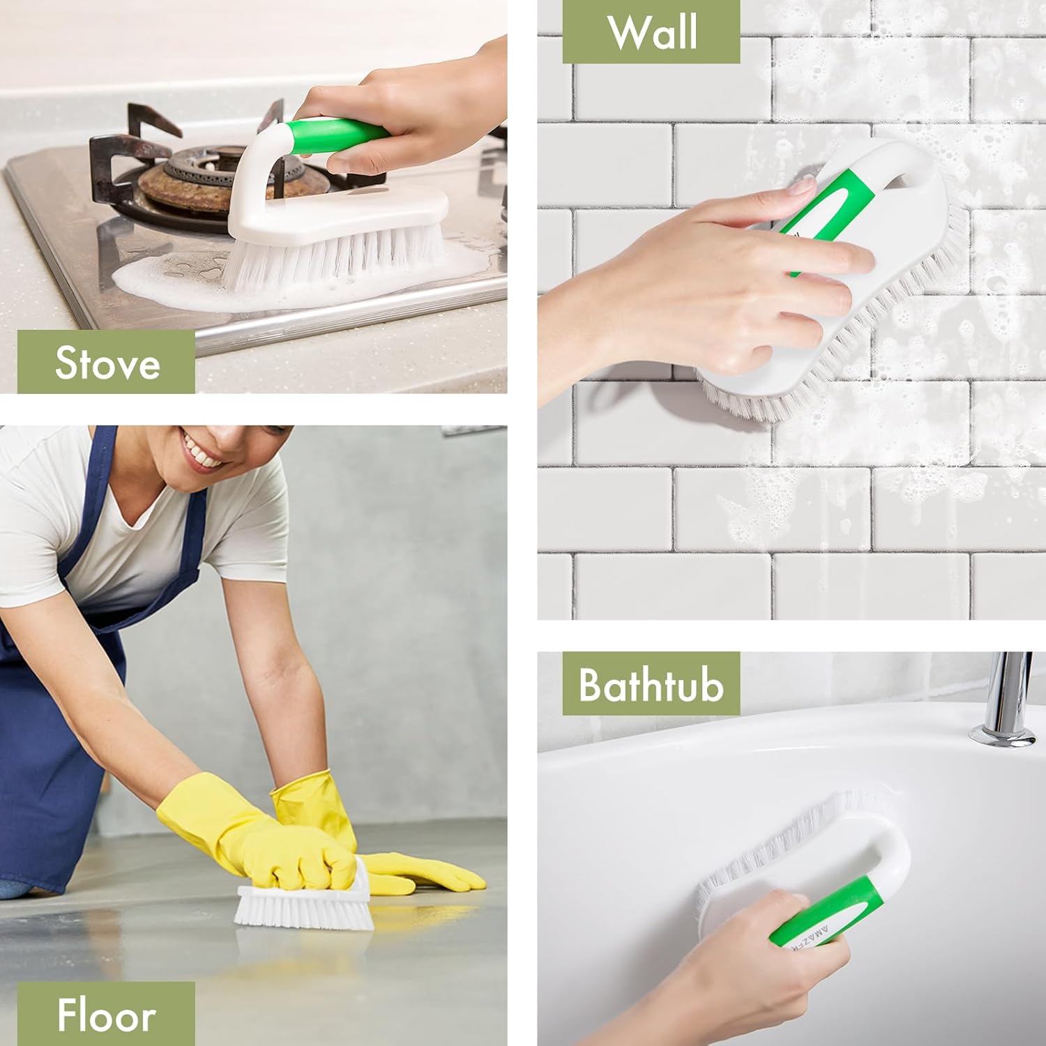 Amazer Heavy Duty Scrub Brush – Replace Multiple Specialty Brushes with One Versatile Cleaner