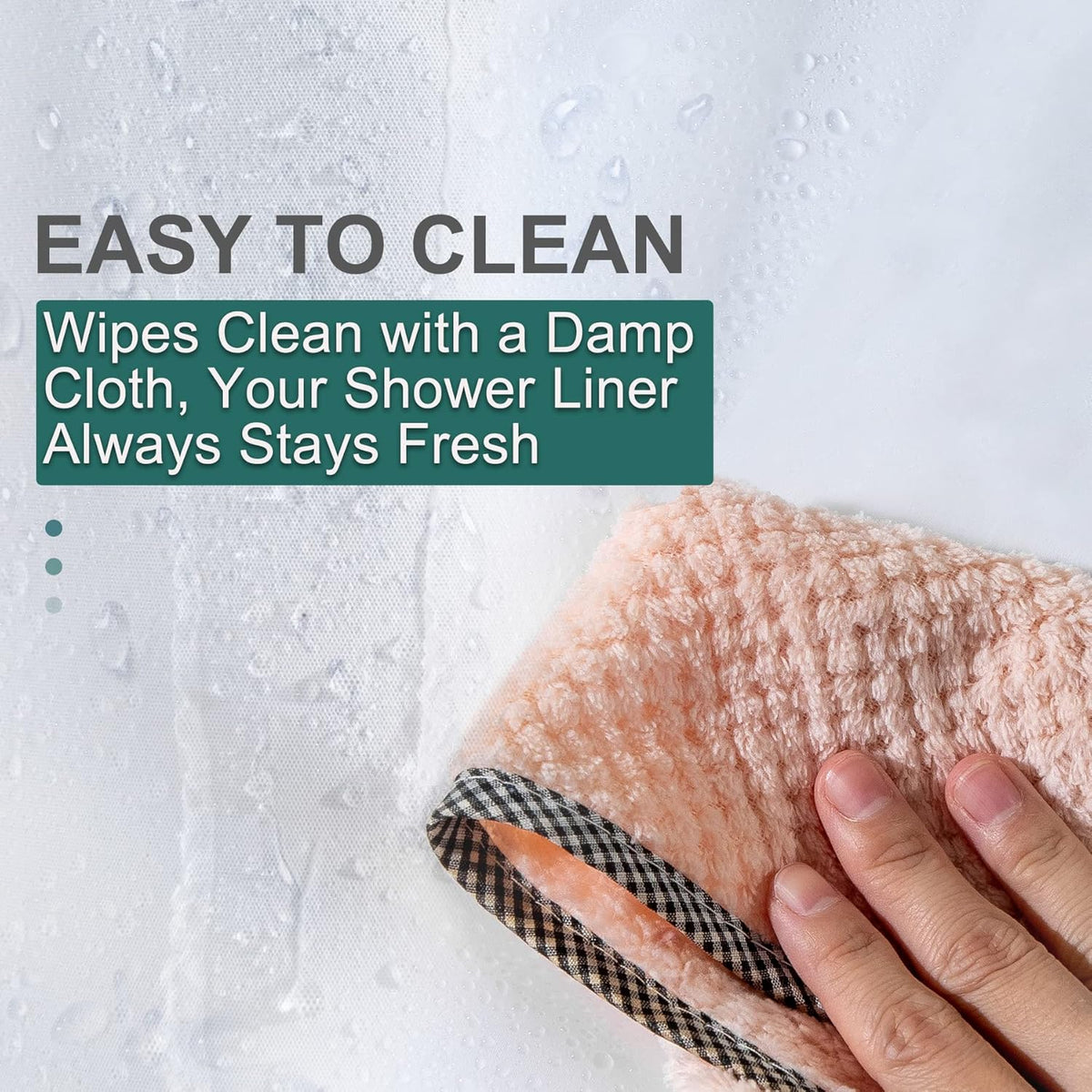 AmazerBath Clear Shower Curtain for Travelers – Lightweight and Waterproof, Fits Tight RV and Dorm Bathrooms