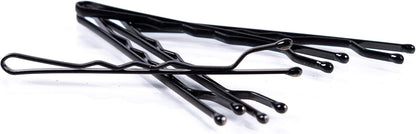 Amazon Basics No Slip Bobby Pins – Child-Safe Hair Pins for Girls' School and Dance Styles, 72 Count Black