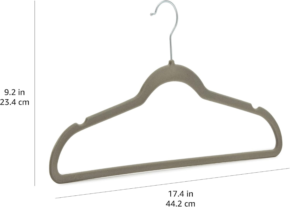 Amazon Basics Slim Velvet Hangers – Morning Routine Speed-Up for Home Office Wardrobes, 0.24-Inch Space Saver