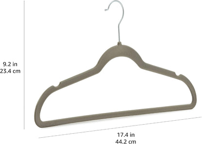 Amazon Basics Slim Velvet Hangers – Morning Routine Speed-Up for Home Office Wardrobes, 0.24-Inch Space Saver