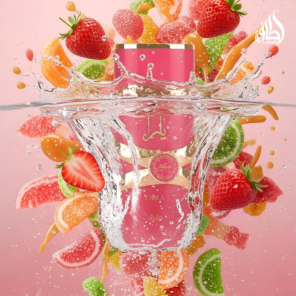 amber fruity vanilla fragrance with top notes of green mandarin and blackcurrant, heart of strawberry fizz candy and gardenia, and base of sandalwood, vanilla syrup, musk, and amber