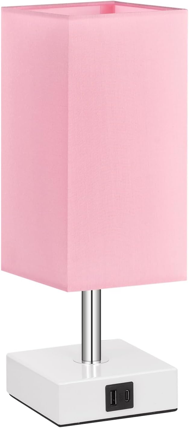 Ambimall USB Touch Lamp – Christmas Gift Idea for Girls and Young Women, Compact Nightstand Lamp with Charging Ports