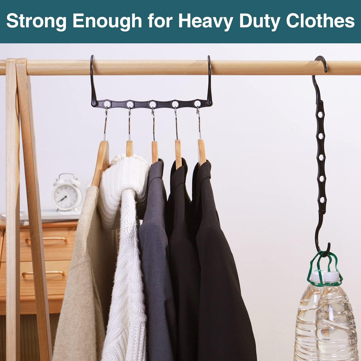 AMKUFO Slim Multi Hangers Black – Minimal-Visual-Clutter Storage for Guest Room Wardrobes