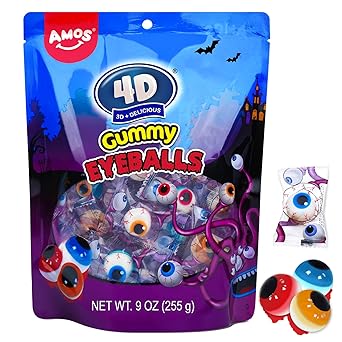 Amos 4D Body Parts Gummy Candy – Individually Wrapped Halloween Treats Safe for Trick-or-Treaters, Classroom Party Favors