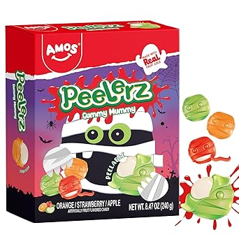 Amos 4D Body Parts Gummy Candy – Individually Wrapped Halloween Treats Safe for Trick-or-Treaters, Classroom Party Favors