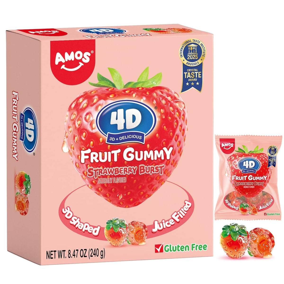 AMOS 4D Gummy Candy Grape Burst – Edible Decor for Dessert Platter and Charcuterie Board Party Display
