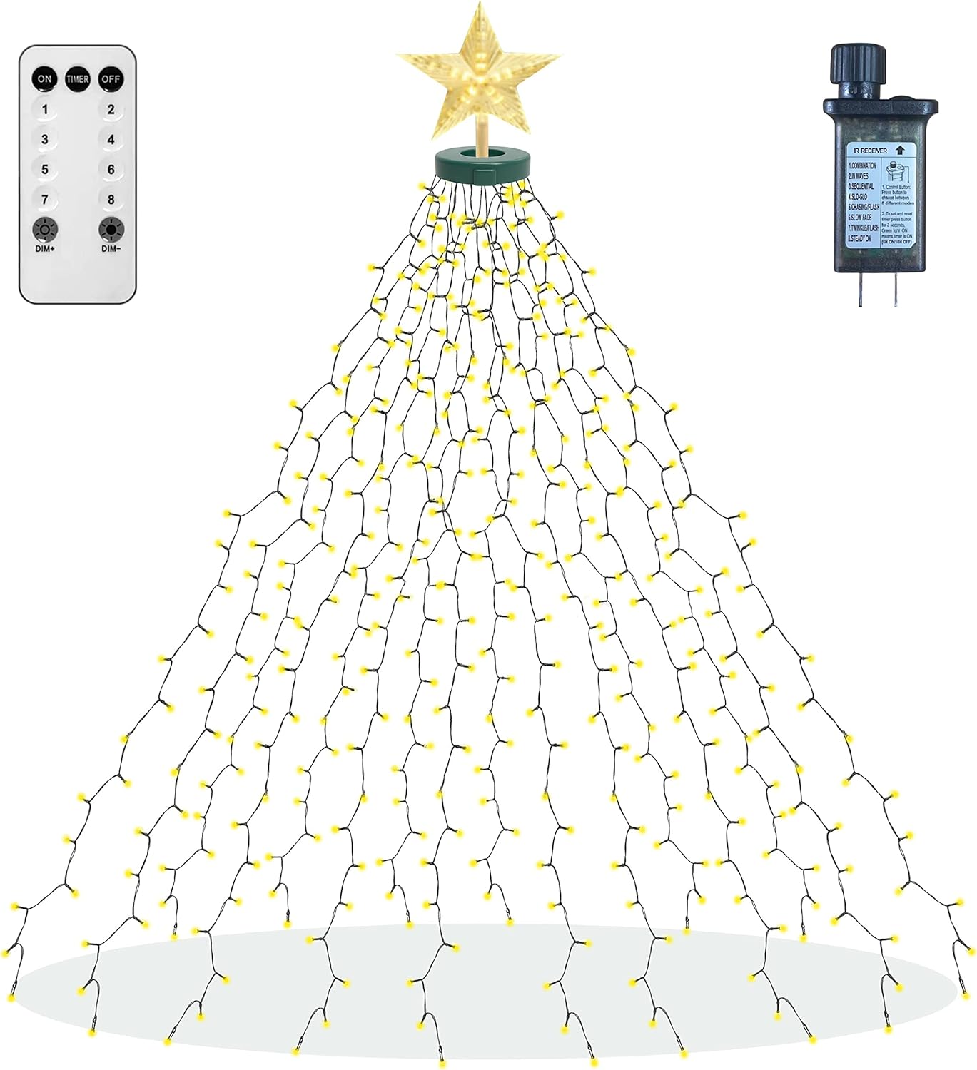aneeway 410 LED Star Fairy Lights – Minimalist Holiday Centerpiece for Console Tables and Entryways, 8 Modes Memory Function