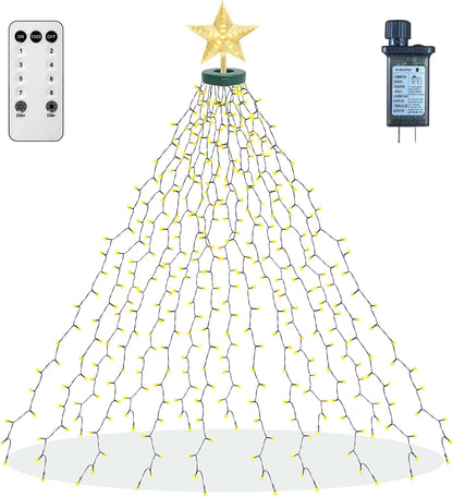 aneeway 410 LED Star Fairy Lights – Minimalist Holiday Centerpiece for Console Tables and Entryways, 8 Modes Memory Function
