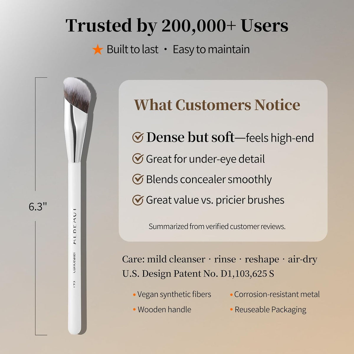 Albeaut Concealer Brush – Sophisticated Gift-Worthy Brush, Designer Precision for Pro-Level Finish