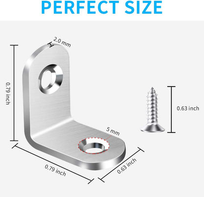 AODLANA Metal Corner Bracket Set – Holiday Gift for Crafters, Brushed Stainless Hardware for Wood Projects